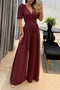 Elegant Femei Wide Leg V-neck Jumpsuit Long Sleeve | Ideal pentru toamna