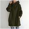 Veste longue avec capuche et cordon de serrage pour femmes