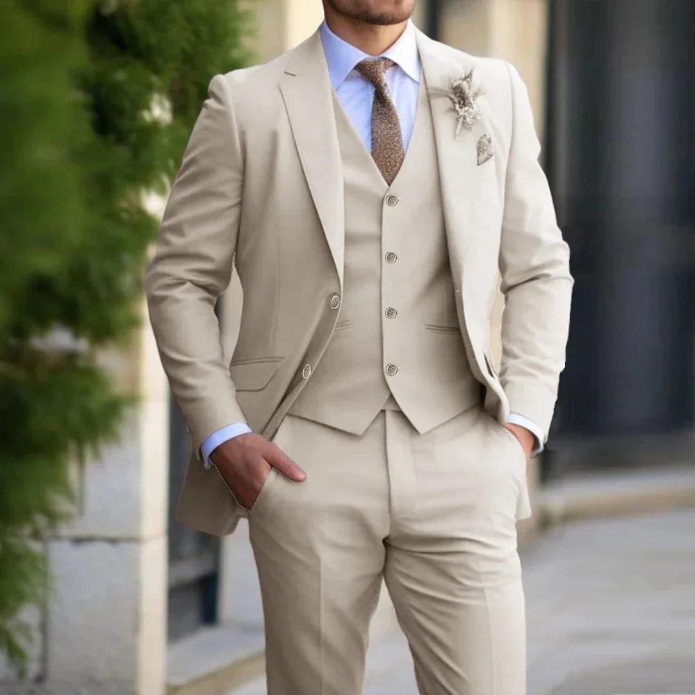 Costume homme élégant en laine pour mariage – Isabelle-mode