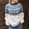 Pulover nordic tricotat pentru femei