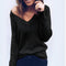 Pull en tricot ample à col en V pour femmes - Parfait pour toutes les saisons
