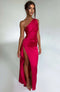 Amaris - Robe plissée en satin à une épaule
