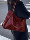Maxia | Велика шкіряна сумка через плече для жінок | Сумочка | Cabas Bordeaux Red