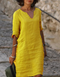 Ingrid - Robe tunique insouciante col V en lin