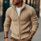 Cárdigan clásico de punto térmico con cremallera para hombre