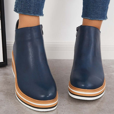 Bottines zippées à plateau pour femmes