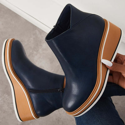 Bottines zippées à plateau pour femmes