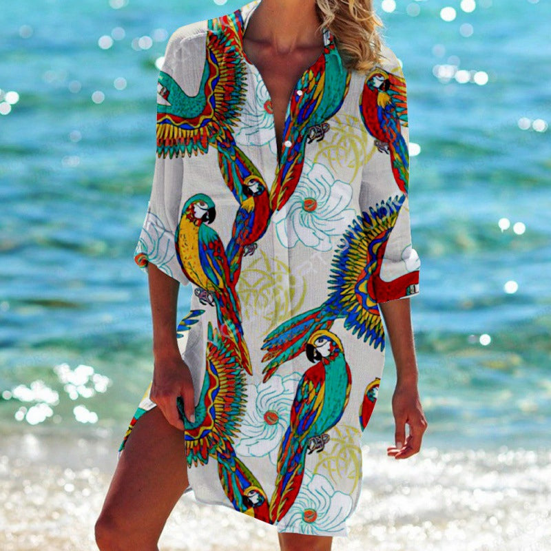 Aleah - Robe d'été à imprimé tropical