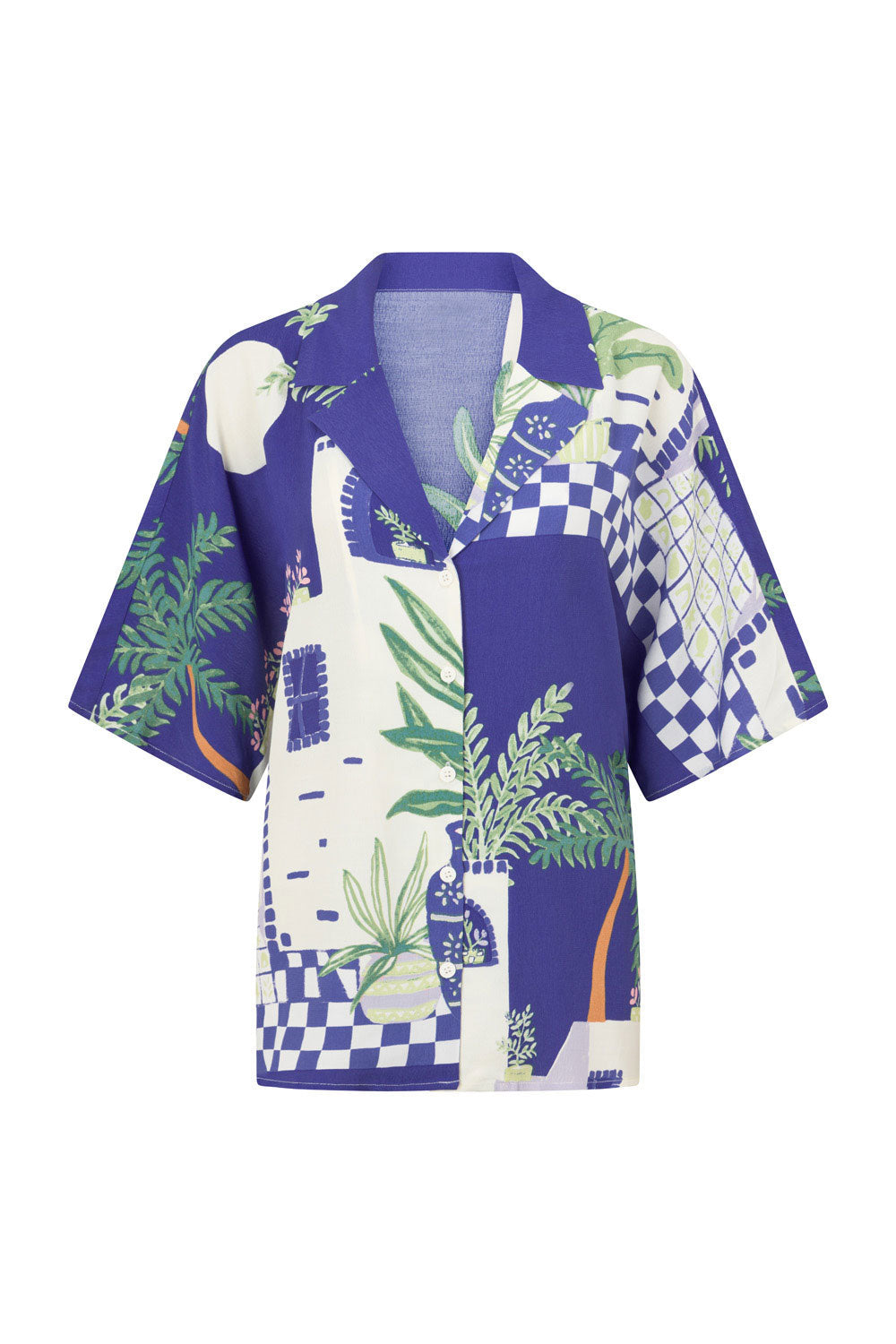 Ensemble d'été Nathalie - Tenue deux pièces à imprimé tropical et à la coupe décontractée