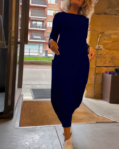 Alessandra | Robe Midi Col Ronde