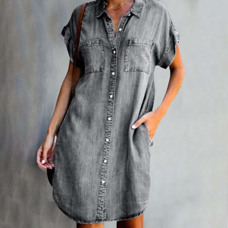 Camilla | Robe chemise en jean élégante pour femme