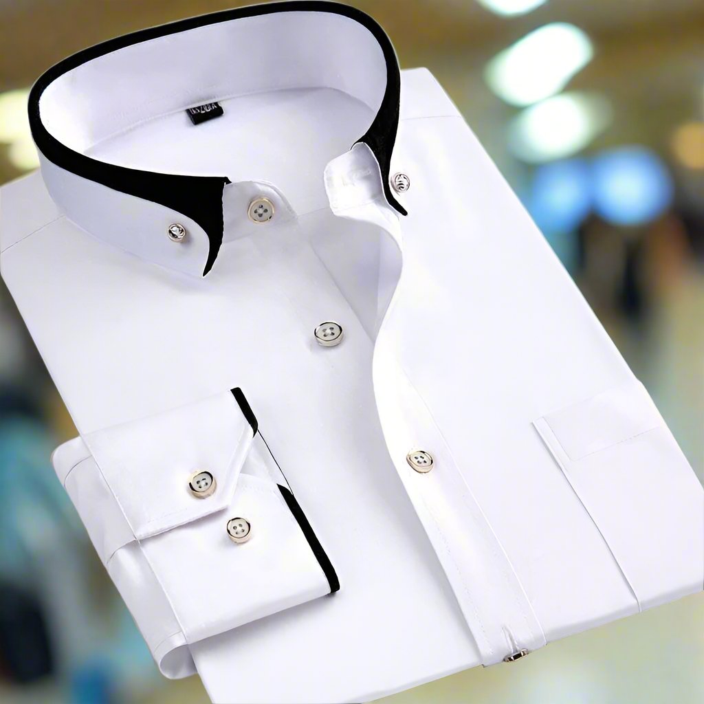 Chemise classique à manches longues pour hommes