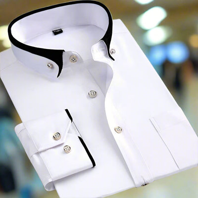 Chemise classique à manches longues pour hommes