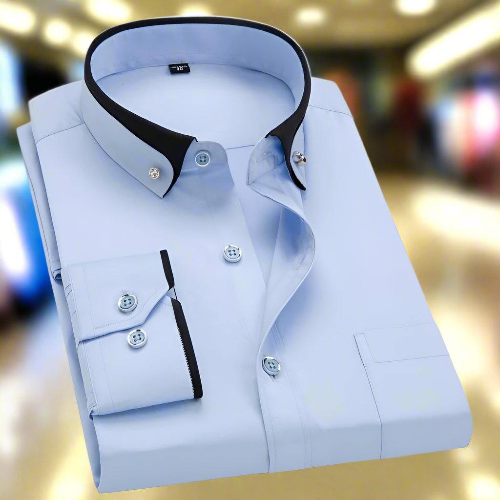 Chemise classique à manches longues pour hommes