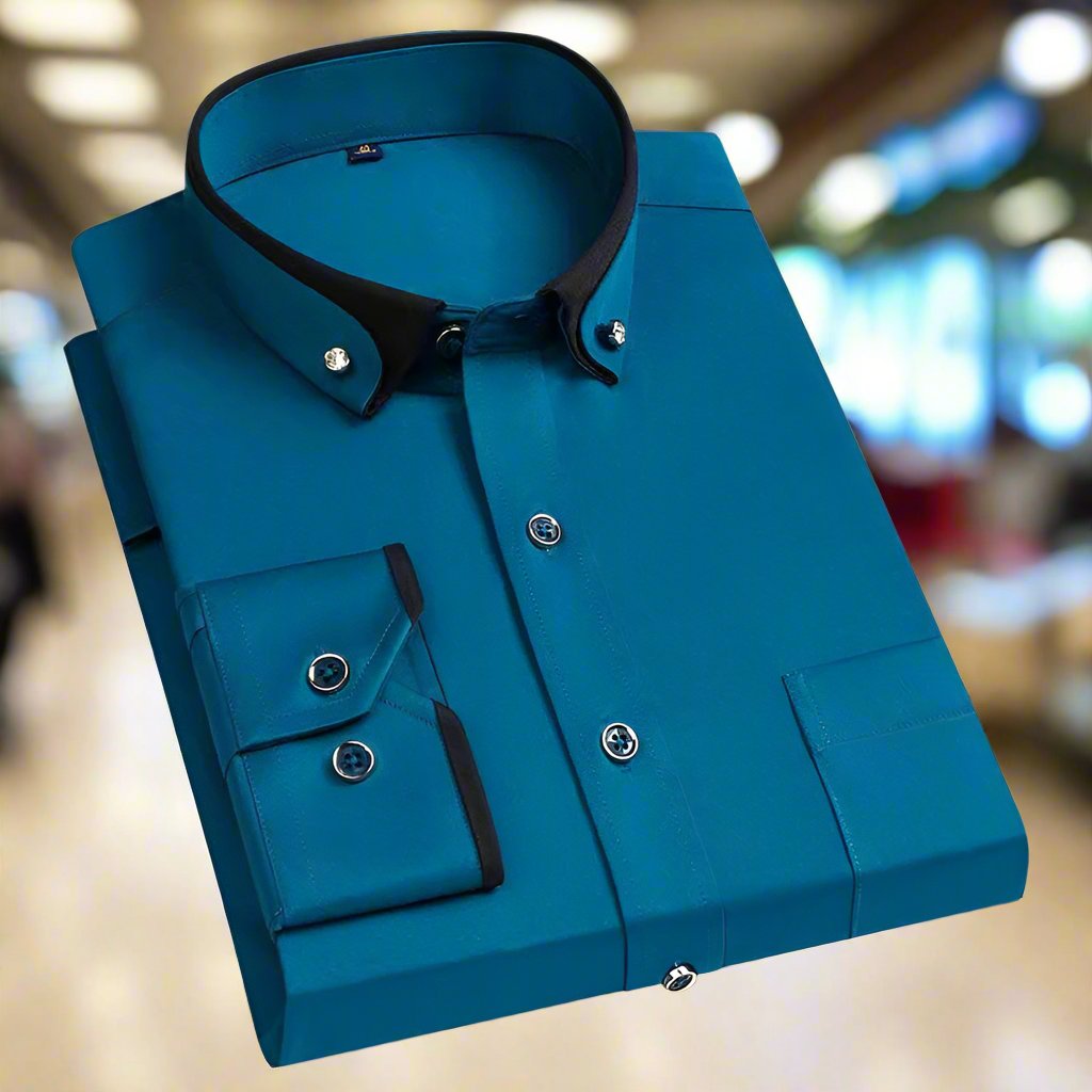 Chemise classique à manches longues pour hommes