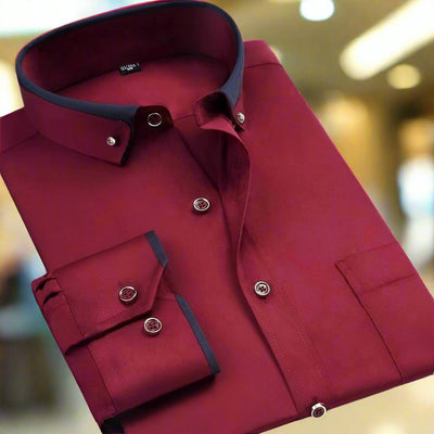 Chemise classique à manches longues pour hommes