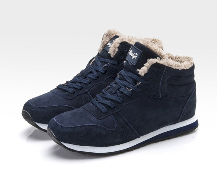 Chaussures d'hiver chaudes et décontractées pour hommes - Baskets hautes avec doublure en fourrure