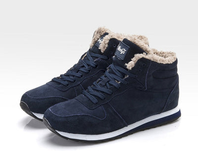 Chaussures d'hiver chaudes et décontractées pour hommes - Baskets hautes avec doublure en fourrure
