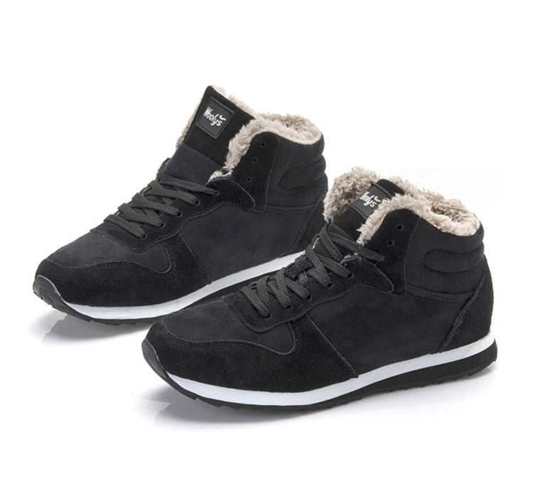 Chaussures d'hiver chaudes et décontractées pour hommes - Baskets hautes avec doublure en fourrure