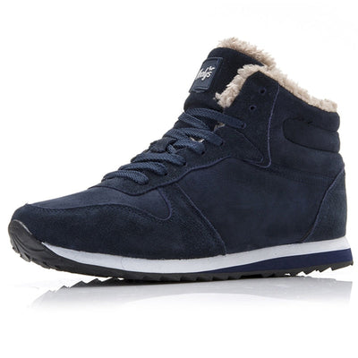Chaussures d'hiver chaudes et décontractées pour hommes - Baskets hautes avec doublure en fourrure