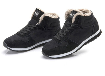 Chaussures d'hiver chaudes et décontractées pour hommes - Baskets hautes avec doublure en fourrure