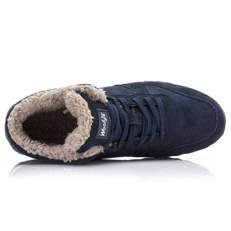 Chaussures d'hiver chaudes et décontractées pour hommes - Baskets hautes avec doublure en fourrure