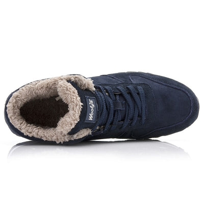 Chaussures d'hiver chaudes et décontractées pour hommes - Baskets hautes avec doublure en fourrure