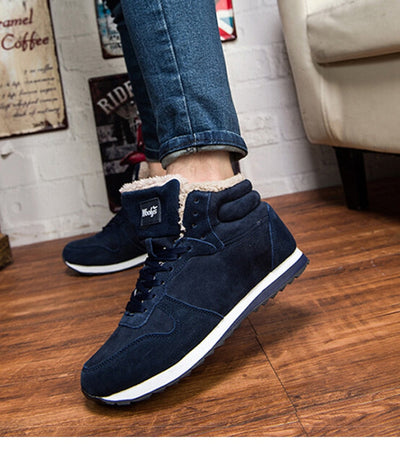 Chaussures d'hiver chaudes et décontractées pour hommes - Baskets hautes avec doublure en fourrure