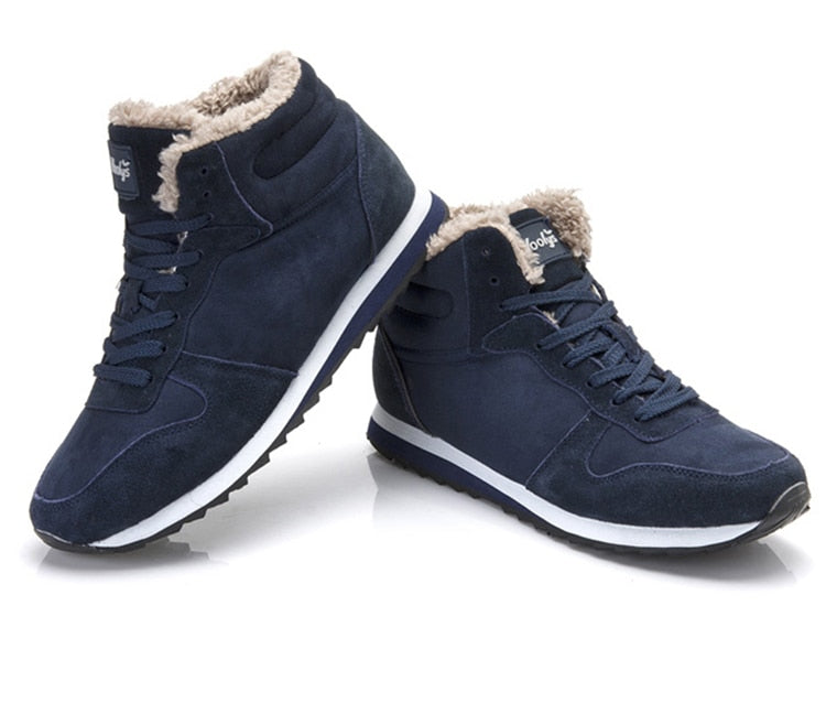 Chaussures d'hiver chaudes et décontractées pour hommes - Baskets hautes avec doublure en fourrure