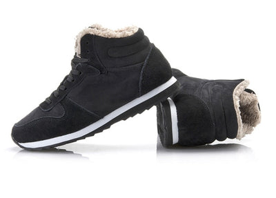 Chaussures d'hiver chaudes et décontractées pour hommes - Baskets hautes avec doublure en fourrure