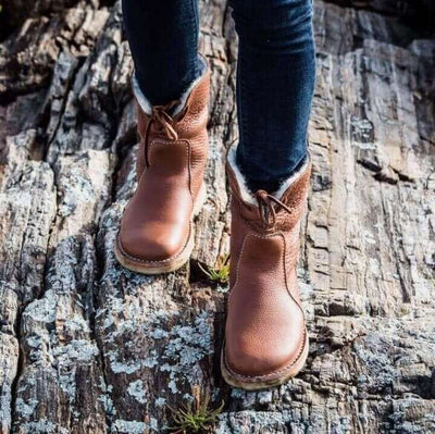 Bottes pour femmes imperméables en polaire avec doublure en laine chaude - Idéales pour l'hiver
