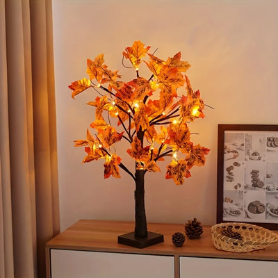 Lampe en forme d'érable artificiel avec lumières LED - Parfait pour la décoration d'Halloween et de Noël