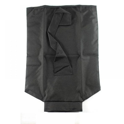Sac à poussière noir pour aspirateur industriel, en tissu résistant, avec fermeture éclair et poignée, idéal pour nettoyage professionnel.