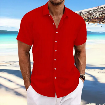 Chemise À Boutons Rayés Pour Hommes | Manches Courtes