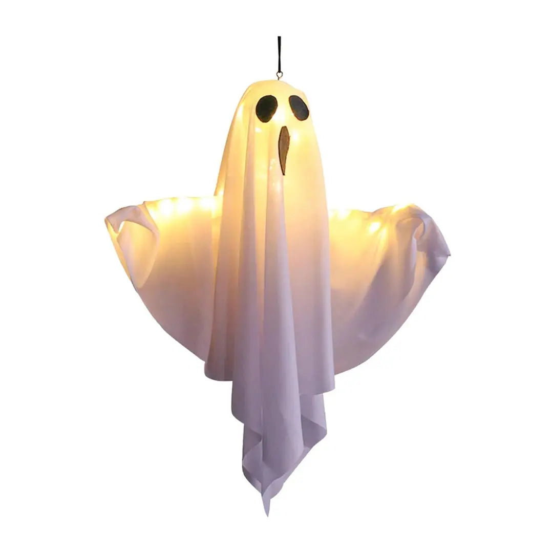 Halloween Fantôme Blanc Lumineux - Décoration suspendue à LED avec lumières féeriques