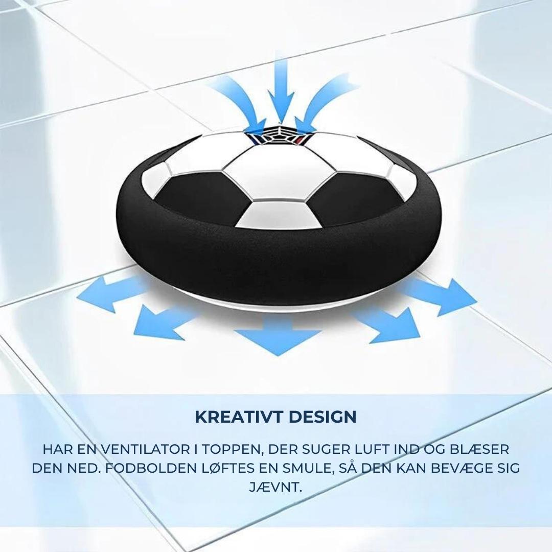 Ballon de football flottant sur coussin d'air, design innovant, ventilateur intégré, glisse sur sol lisse, jouet interactif pour enfants.