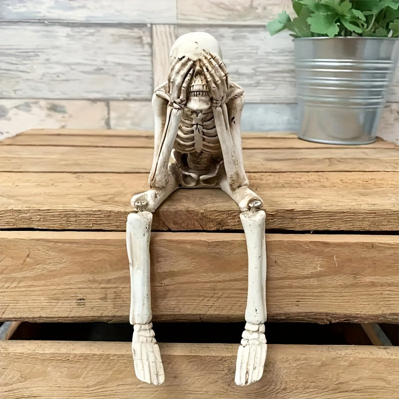 CryptSkulls | Trio de crânes en résine 3 pièces - Set de sculptures fantômes pour la décoration d'Halloween