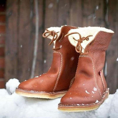 Bottes pour femmes imperméables en polaire avec doublure en laine chaude - Idéales pour l'hiver