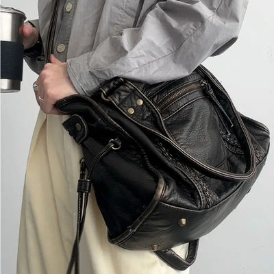 Jeoara - Sac fourre-tout en cuir vintage