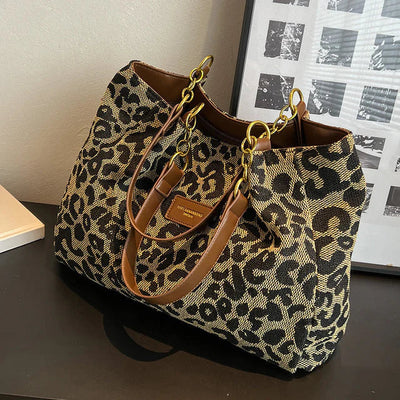 Sac fourre-tout à motif léopard