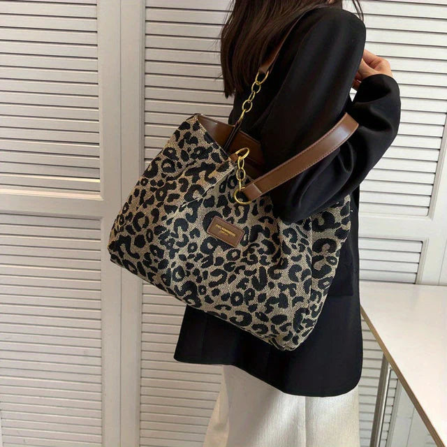 Sac fourre-tout à motif léopard