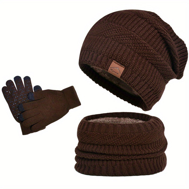 Loisirs d'hiver en peluche Set 3 pièces pour hommes