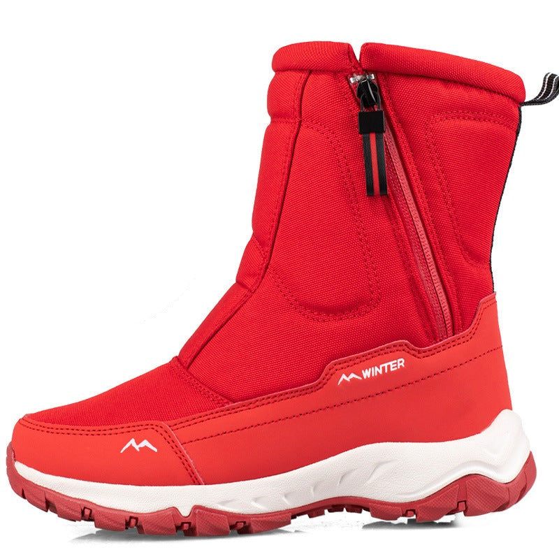 Bottes d'hiver pour femmes avec fermeture éclair latérale - Bottes de neige imperméables, antidérapantes et durables avec doublure chaude