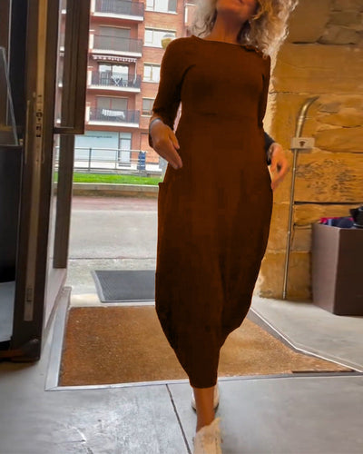 Alessandra | Robe Midi Col Ronde