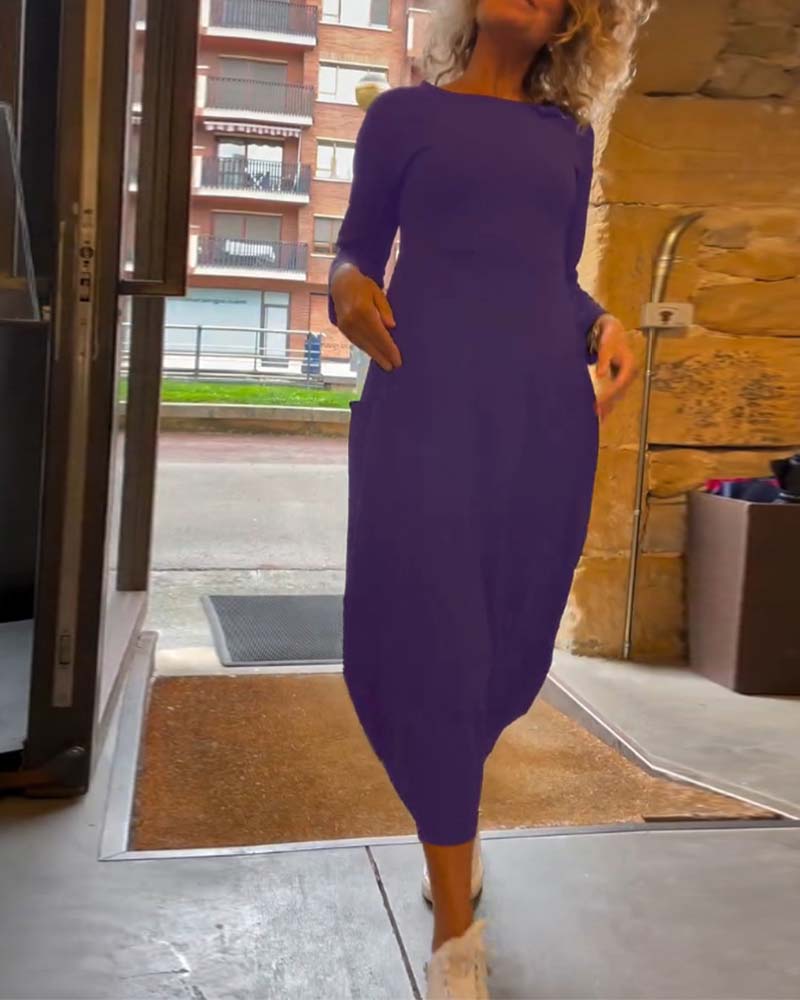 Alessandra | Robe Midi Col Ronde