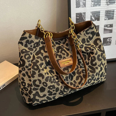 Sac fourre-tout à motif léopard