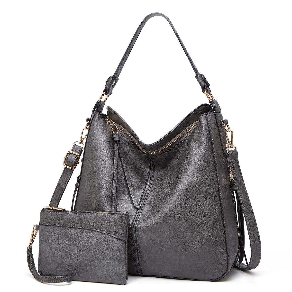 Mae - Ensemble de 2 pièces composé d'un sac à bandoulière et d'un sac à poignet en similicuir