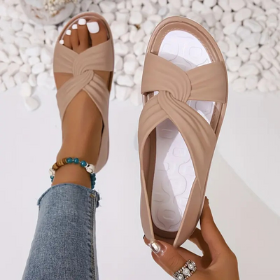 Sandales d'été confortables à semelle souple et à motif de nœuds pour femmes