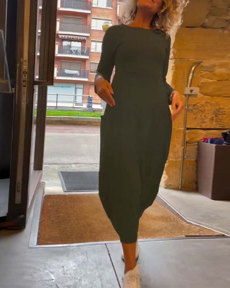 Alessandra | Robe Midi Col Ronde