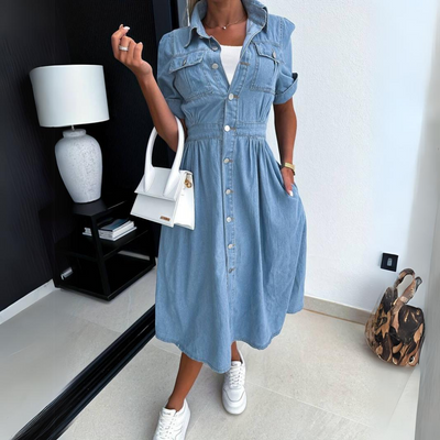 Eliana - Robe midi en jean pour toutes les saisons